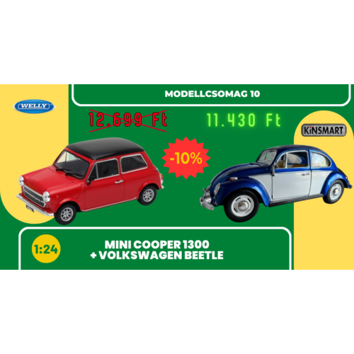 1:24 Mini Cooper és VW Beetle